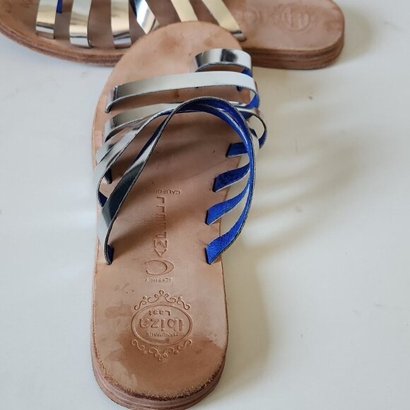 JEFFREY CAMPBELL | Ancient Greek style metallic strappy leather sandals Sz 8 - Picture 2 of 5